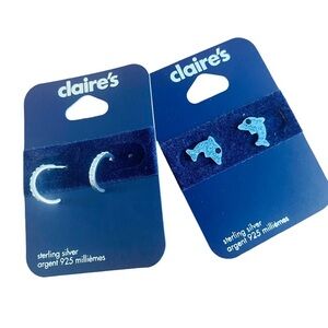 NEW! Set of 2 925 Sterling Silver Ear Studs